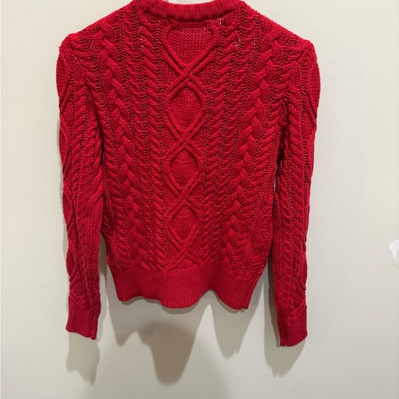 Ralph Lauren Vibrant Red Cable Knit Sweater - Picture 2 of 3